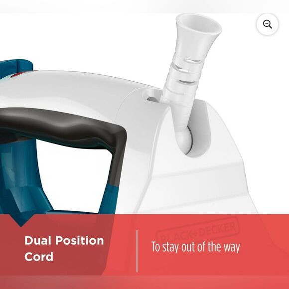 BLACK+DECKER Easy Steam Compact Iron, True-Glide Non-Stick Soleplate, Steam - Picture 3 of 9